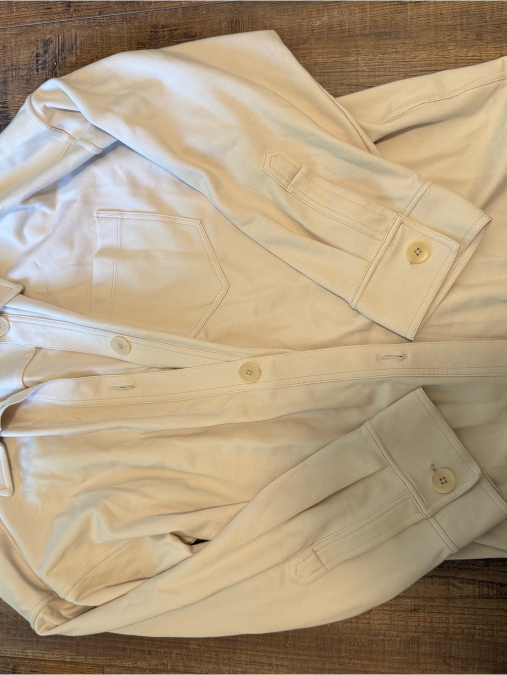 Madewell Cream Button-Front Blazer Jacket